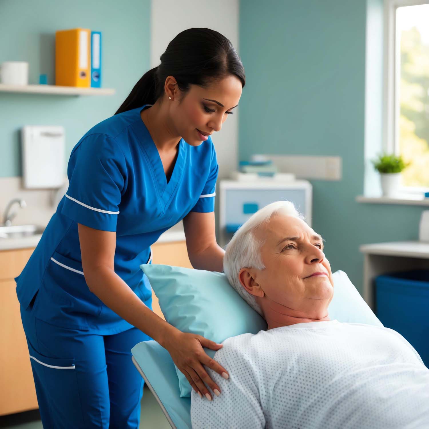 Professional nurse providing patient care